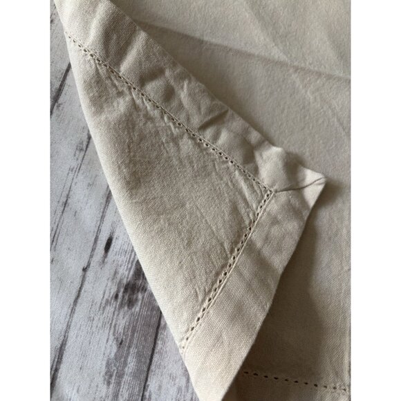 Set of 4 Pottery Barn 100% Linen Square Napkins Oatmeal Beige 18" - Picture 6 of 8